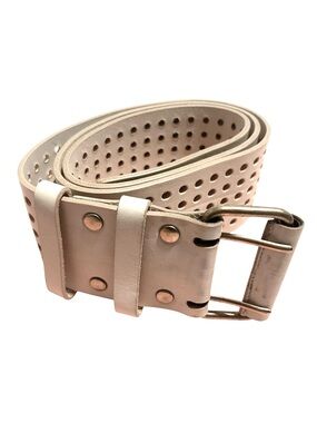 Yves Saint Laurent perforated double prong leather belt